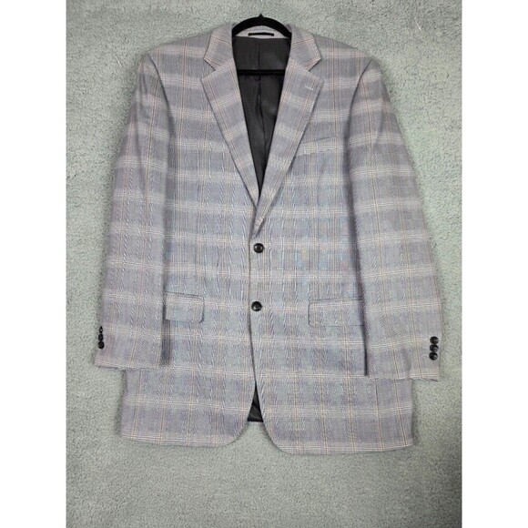 Apollo King Gray 3pc Suit 42L Pants 36L 38x28 Windowpane Houndstooth Check - Picture 3 of 14